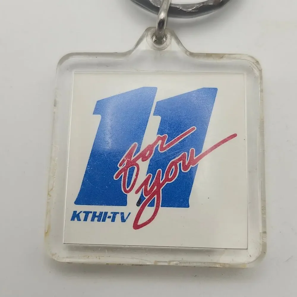 KTHI-TV Channel 11 “For You” Acrylic Keychain TV Station Promo Logo Key Ring